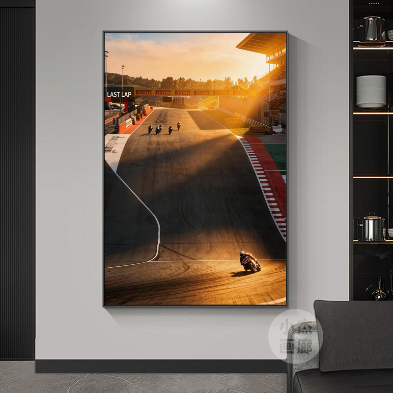 Zhang Xue Motorcycle Championship Decorative Painting Motorcycle Club Champion Hanging Painting World Famous Painting E-Sports Room Poster Mural
