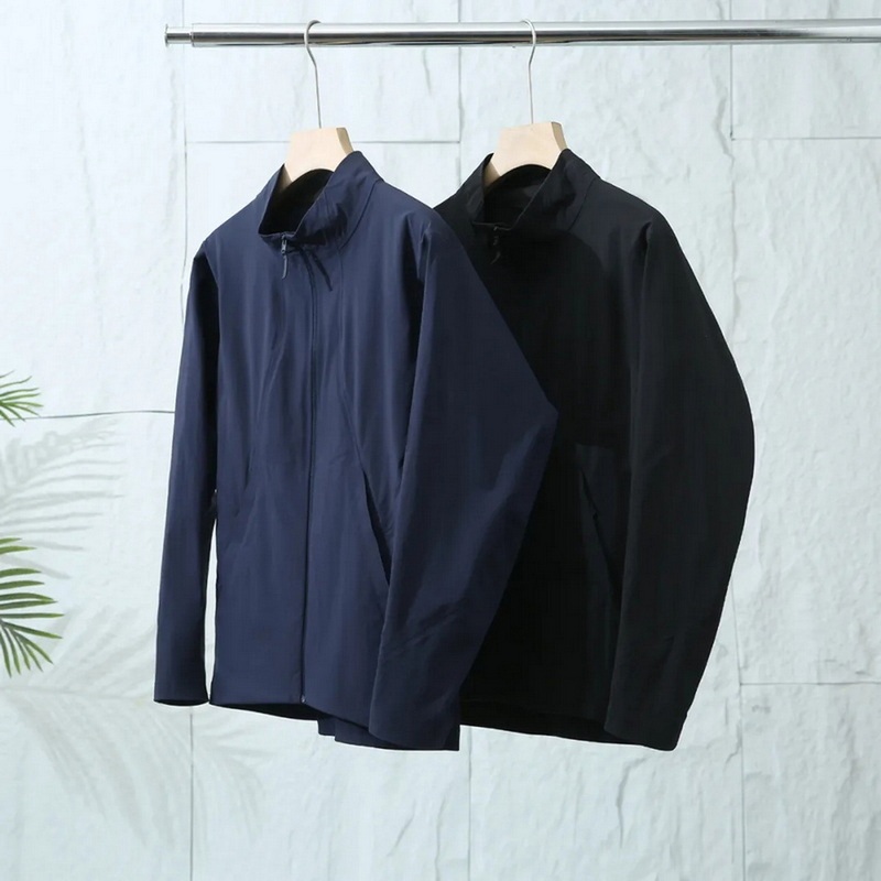 Spring and Summer New High-End Lightweight Breathable Fully Taped Stand-Up Collar Business Commuter Cardigan Jacket Loose Casual Jacket for Men