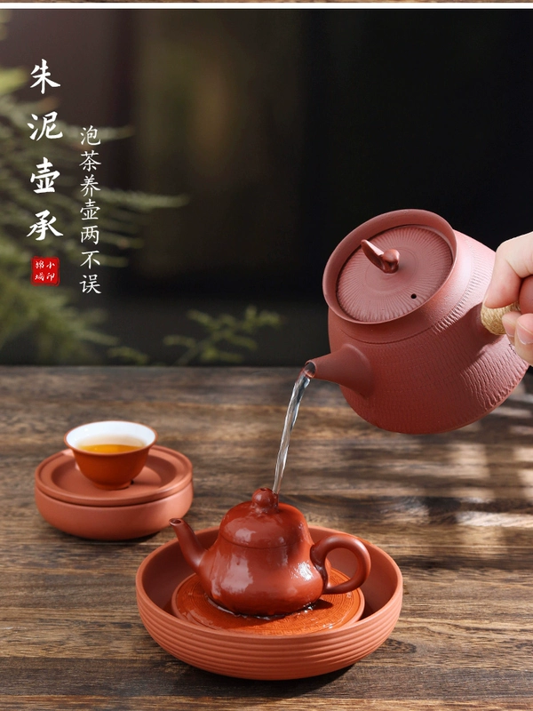 Mianxiaochen Zhuni nồi vẽ tay có đệm cách nhiệt Triều Châu cát tím đế lót ly khay bong bóng khô nâng nồi đệm bùn đỏ khay trà nhỏ
