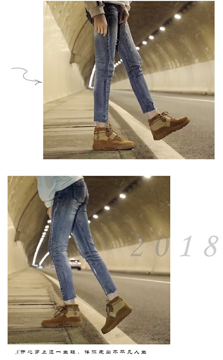 Giày gió thể thao 2018 học sinh mới Phiên bản tiếng Hàn của ulzzang Harajuku ins super fire high help hip hop net red giày giày sneaker nữ trắng
