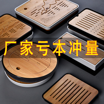 Bamboo mini dry brewing table tea tray Storage drain tray Household simple tea boat Chihai Japanese small tray for one person