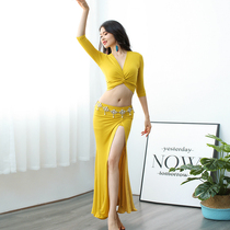 Belly Dance Practice Suit 2021 New Set Modal Butt Fish Tail Long Dress Womens Performance Clothes Plus Size Set