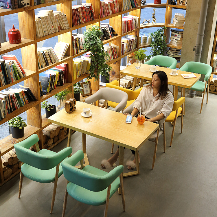 Dessert shop milk tea shop fast food snack burger shop table and chair combination casual wrought iron bar cafe chair