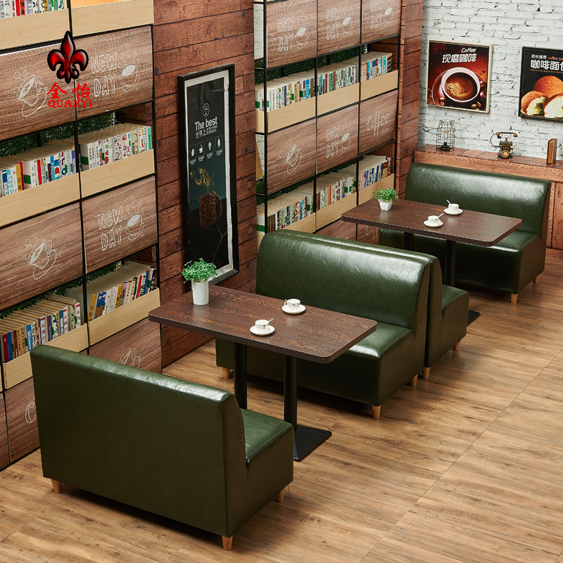 Customized milk tea shop table and chair combination Wall soft cake dessert shop Hot pot burger Western restaurant card seat sofa