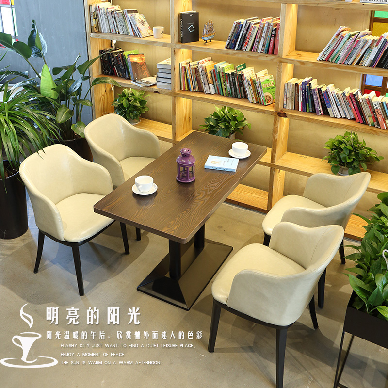 Desserts Snacks Milk Tea Shop Cafe Tables and Chairs Sample House Display Center Negotiation Table and Chair Combinations Modern Simple Dining Chairs Iron Art