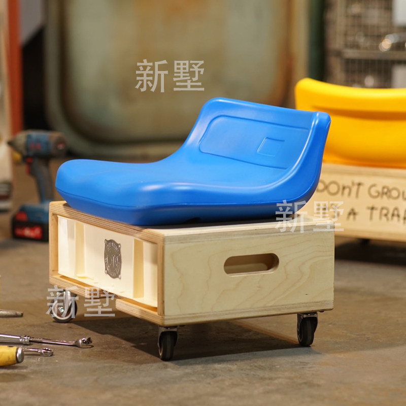 Стул 简约现代可移动坐凳矮凳玄关家用换鞋凳桦木海洋板多功能带抽屉凳