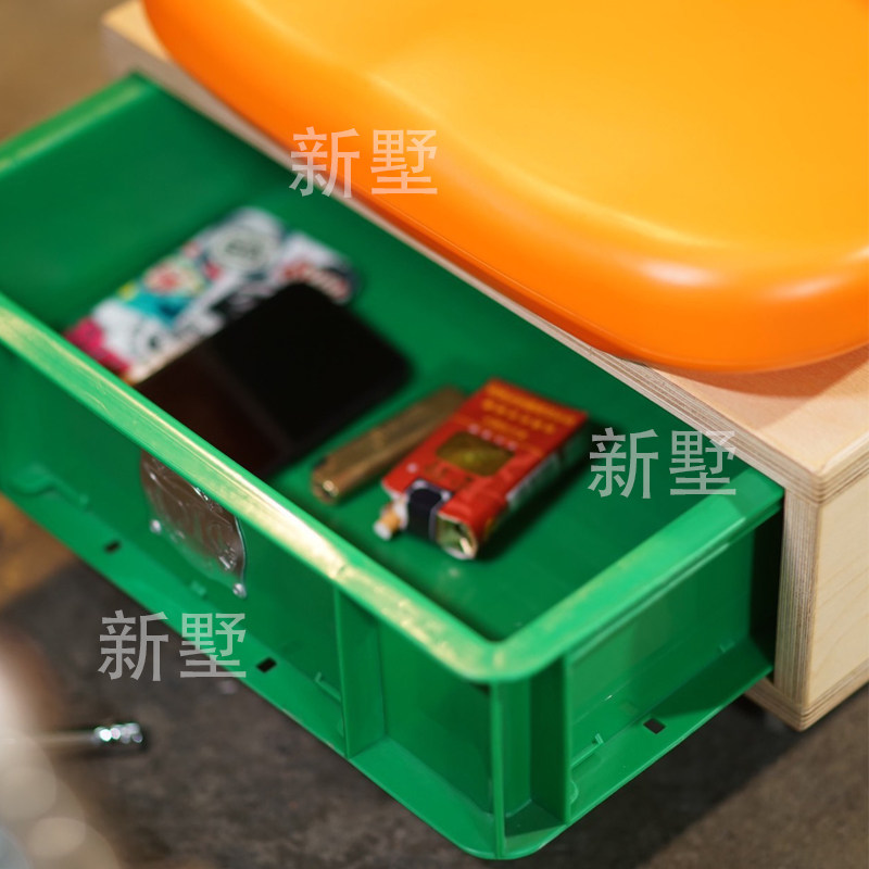 Стул 简约现代可移动坐凳矮凳玄关家用换鞋凳桦木海洋板多功能带抽屉凳