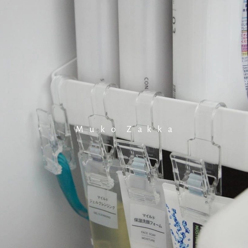 Japanese transparent Hook Clip Kitchen bathroom Dual-use windproof clothes hanger Long tail Multi-purpose Hanging Airing Clip