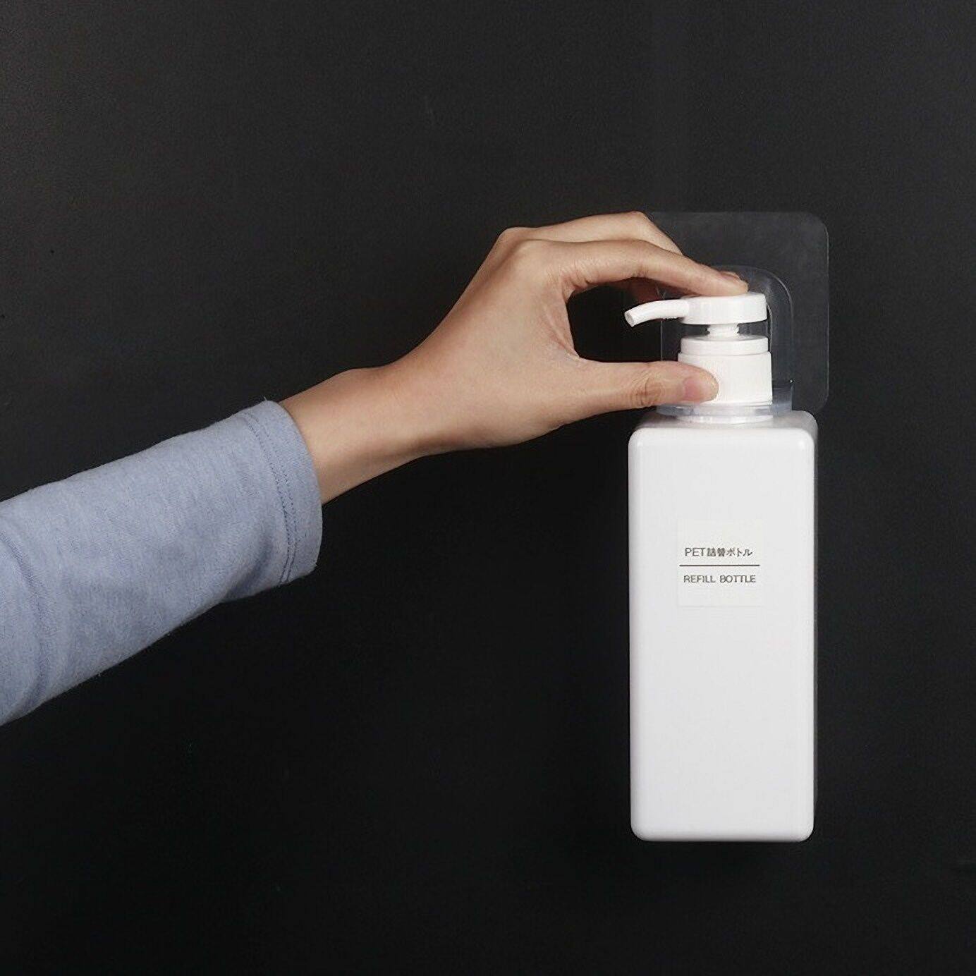 Punch-free bathroom hand sanitizer transparent hanger shower gel shelf shampoo storage dressing room wall rack