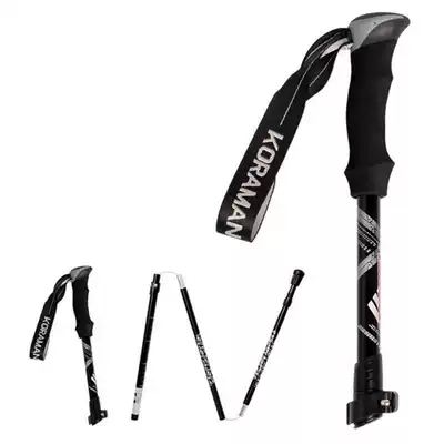 Climbing pole Outdoor folding climbing pole climbing crutch Telescopic folding ultra-light hiking ultra-short female climbing stick