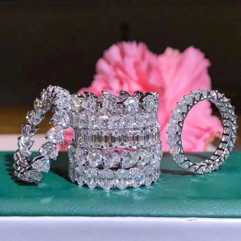 18K Gold Platinum 950 Diamond Cultured Diamond Oval Emerald-Shaped Teardrop Heart-Shaped Ring V-Shaped Ring Stackable 18K Gold Platinum 950 Diamond Cultured Diamond Oval Emerald-Shaped Teardrop Heart-Shaped Ring V-Shaped Ring Stackable