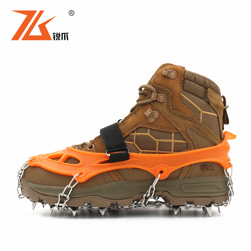 Sharp claws crampons non-slip shoe cover 19 teeth stainless steel outdoor hiking mountaineering ice fishing simple ice catch