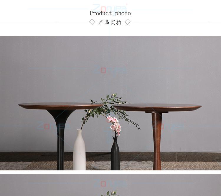 Gỗ rắn tròn Bắc Âu bàn cà phê đơn giản giản dị bàn cà phê bằng gỗ thiết kế nội thất bên sáng tạo nhỏ tròn bàn gỗ óc chó - Bàn trà bàn trà phòng khách