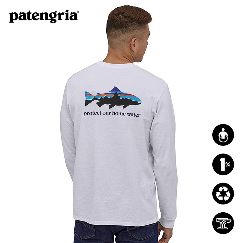 Official Website Genuine Patagonia Organic Cotton Long-Sleeve Men's Outdoor Casual Sports Printed Fly Fishing T-Shirt Top 37574