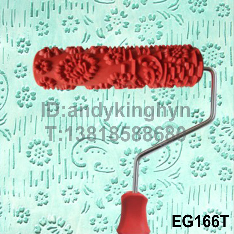 Creatine Paint Roller Art Paint Tool Silicon Algae Clay Printed Wood Grain Embossing Paint Wall Art Roller Brush 166