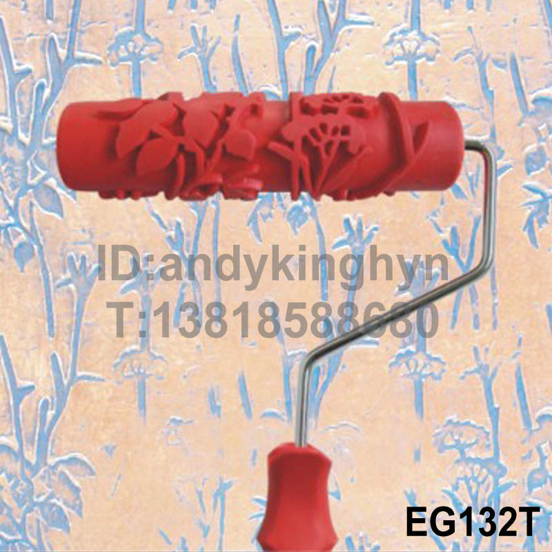 Creatine Paint Roller Art Paint Tool Silicon Algae Clay Printed Wood Grain Embossing Paint Wall Art Roller Brush 132