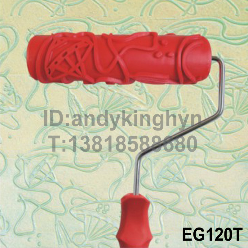Creatine Paint Roller Art Paint Tool Silicon Algae Clay Printed Wood Grain Embossing Paint Wall Art Roller Brush 120