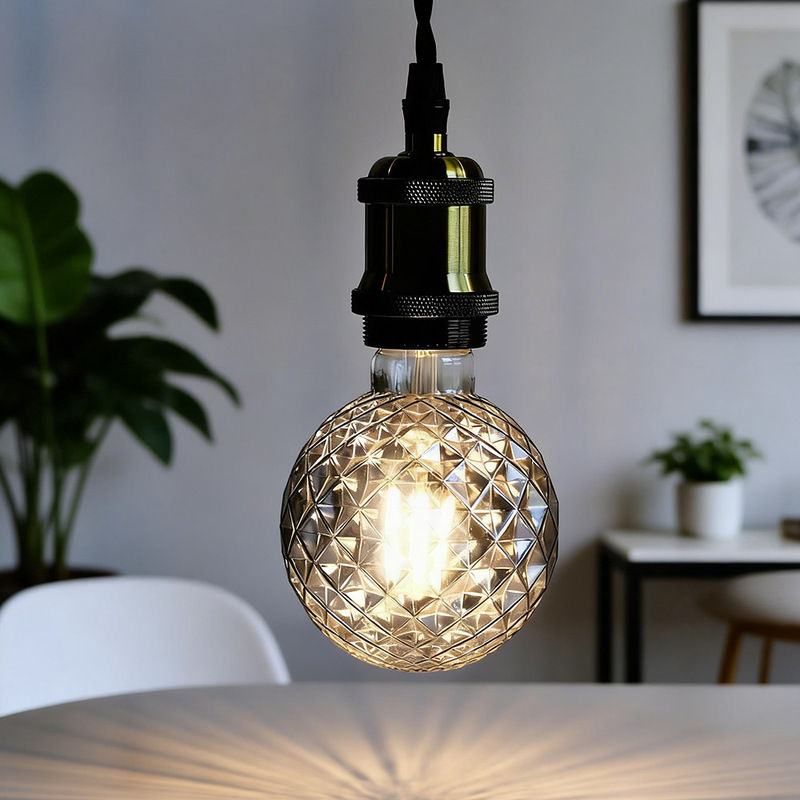 G95 Gray Pineapple Led Bulb E27 Screw Base Creative Decorative Crystal Chandelier Table Lamp Warm Light Home Lighting