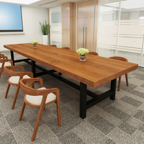 Solid wood conference table long table simple modern desk long bar training table reception table and chair combination negotiation table