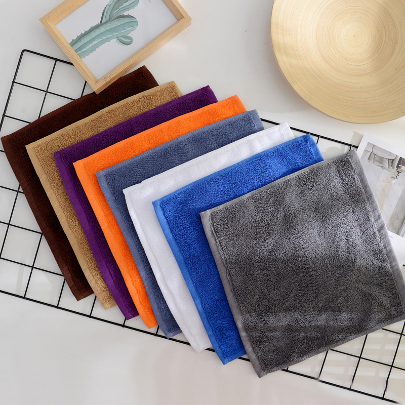 Hotel All-Cotton White Towels, Dark Small Square Towels, Kitchen and Restaurant Cleaning Cloths, Coffee Blue Small Towels, Pure Cotton Square Towels