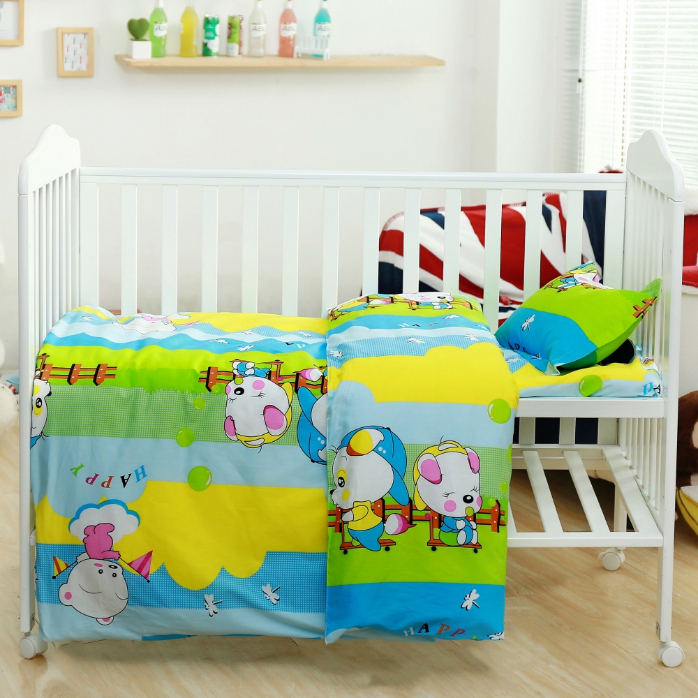 Children Pure Cotton Cartoon Small Bear Bed Goods Kit Three Sets Of Six Sets Kindergarten Afternoon Nap Bedding Can Be Batch Customised-Taobao