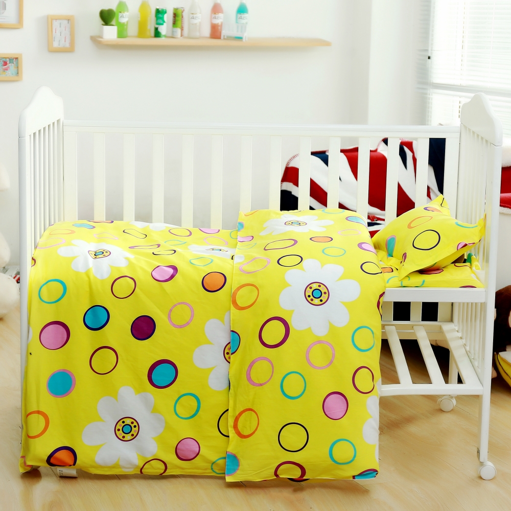 Pure cotton children cartoon three pieces of nursery cotton pack pack cotton bedding support batch customization