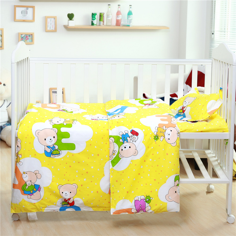 Kindergarten pure cotton cartoon Little Bear Three sets of six sets with core children's bed bedding Nap Quilt Custom-Taobao
