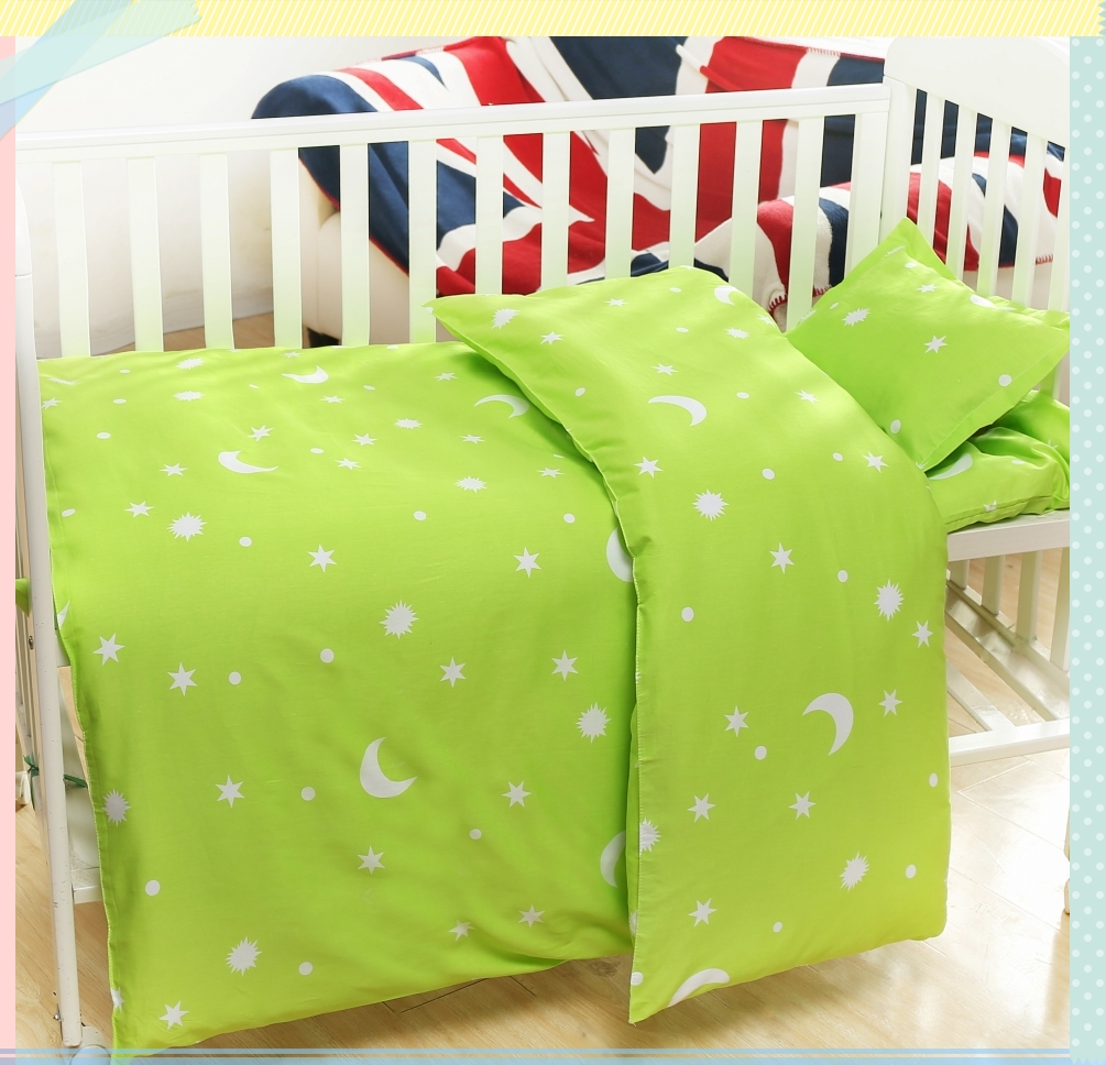 Children's Pure Cotton Bed kit Three sets of six sets of six sets Moon Stars Kindergarten Afternoon Nap Bedding can be customised in bulk-Taobao