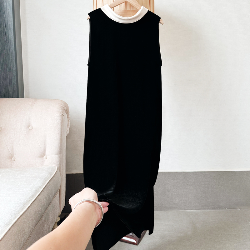 100% Mulberry Silk Velvet Dress for Women, Sleeveless, Double Slit, Loose Fit, Elegant, Casual, Fashionable Silk Velvet Tank Dress 100% Mulberry Silk Velvet Dress for Women, Sleeveless, Double Slit, Loose Fit, Elegant, Casual, Fashionable Silk Velvet Tank Dress
