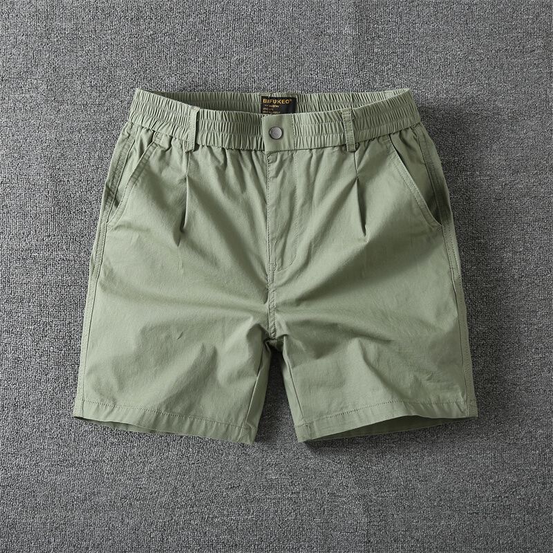Men's Casual Shorts for Export, Summer Pure Cotton Three-Quarter Pants, Trendy Straight-Leg Five-Quarter Pants, Workwear Pants