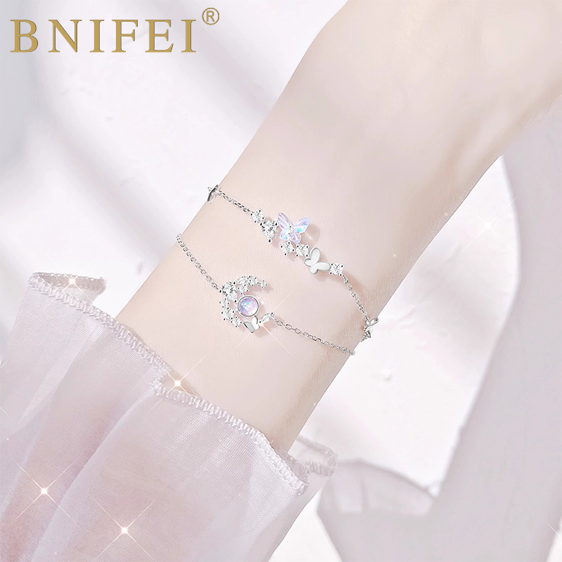 New Butterfly Sterling Silver Bracelet for Women, Light Luxury, Niche, Exquisite and High-End, a Gift for Your Girlfriend on Her Birthday or Valentine's Day