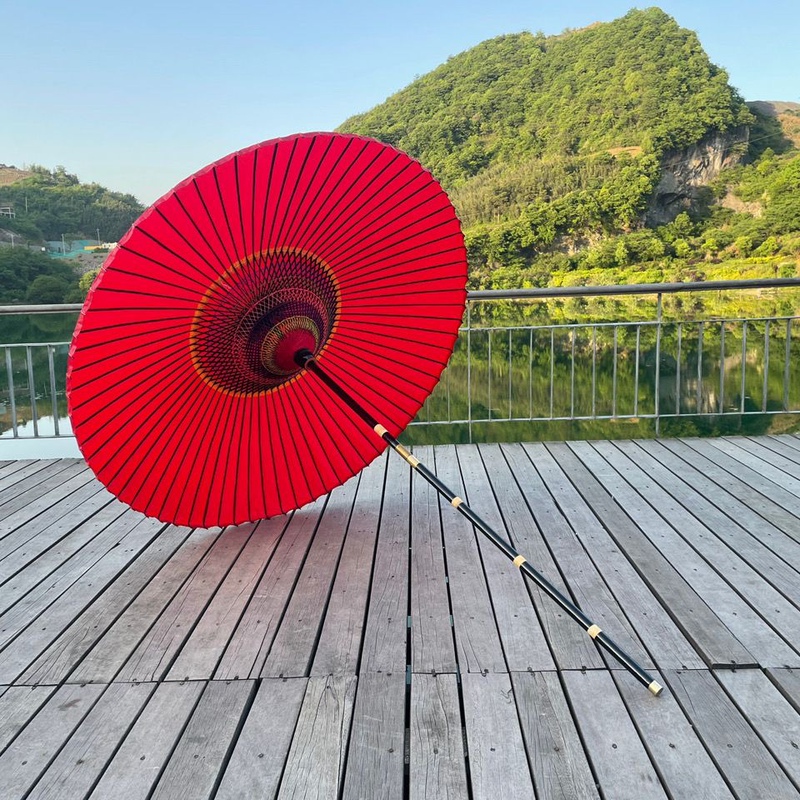 Intangible Cultural Heritage Hangzhou Wen Master's National Trend Photography Props Chinese-Style Ancient Craft Umbrella Large Red Oil Paper Umbrella Courtyard Free-Standing Umbrella