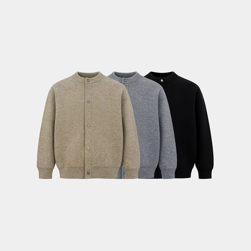 Cleanfit Knitted Cardigan Heavyweight Old Money Style Jacket Autumn and Winter Cleanfit Warm Crew Neck Sweater Men's Trendy