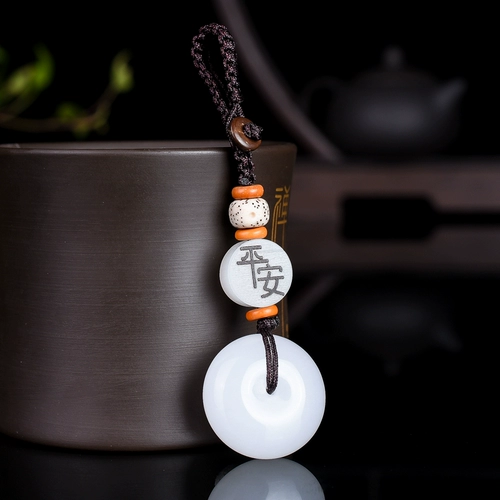 Подвеска из нефрита, защитный амулет из белого нефрита, пряжка подходит для мужчин и женщин, природная руда, ювелирное украшение, ожерелье