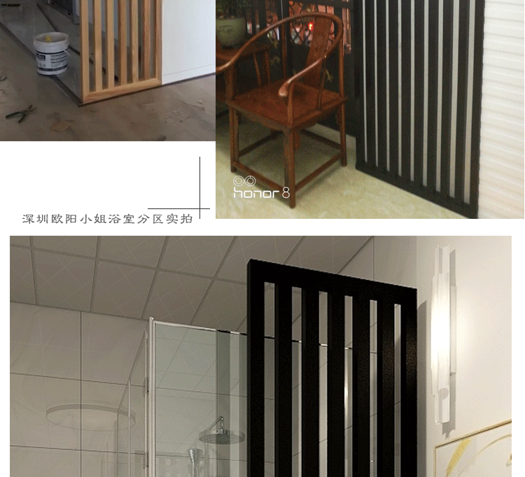 Mới Trung Quốc dải gỗ rắn lưới gỗ lưới phân vùng màn hình tùy chỉnh phòng khách hiên dọc dải khô và ướt phân vùng màn hình gỗ rắn - Màn hình / Cửa sổ vách nhựa giả gỗ
