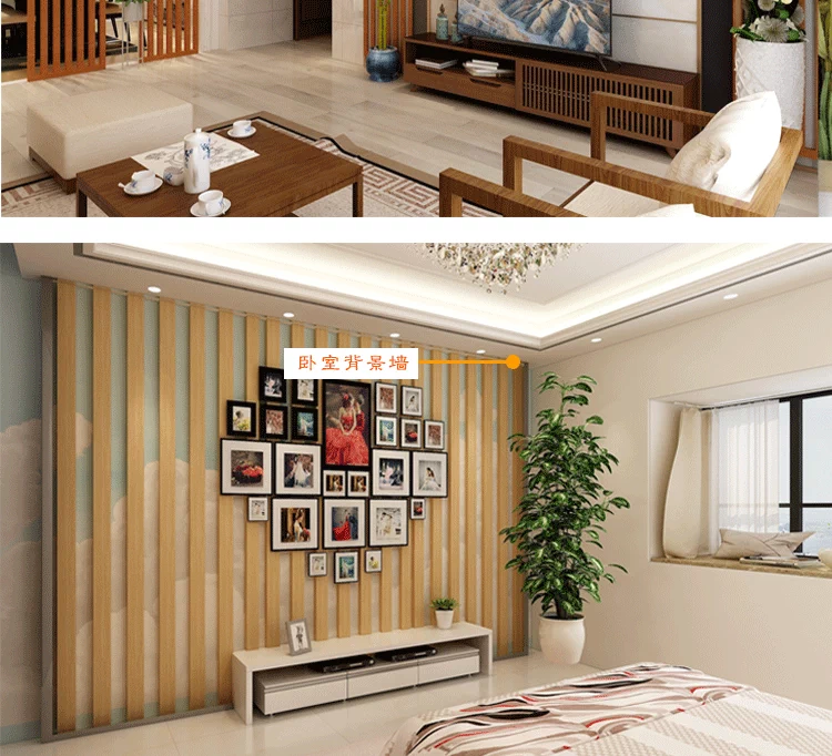 Mới Trung Quốc dải gỗ rắn lưới gỗ lưới phân vùng màn hình tùy chỉnh phòng khách hiên dọc dải khô và ướt phân vùng màn hình gỗ rắn - Màn hình / Cửa sổ