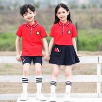  School uniforms for primary school students Summer new kindergarten clothes childrens performance clothes short-sleeved sports suits custom sports suits