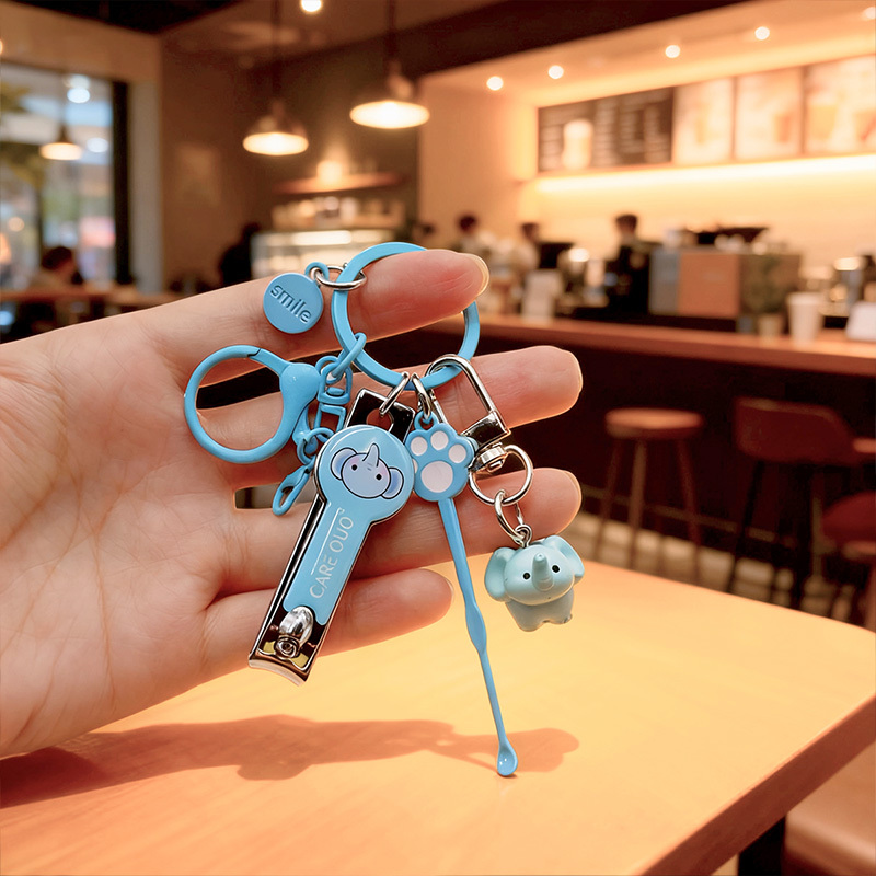 Cute Creative Cartoon Nail Clipper Keychain Ear Pick Set Couple Best Friend Bag Accessories Simple Sharp Durable Cute Creative Cartoon Nail Clipper Keychain Ear Pick Set Couple Best Friend Bag Accessories Simple Sharp Durable