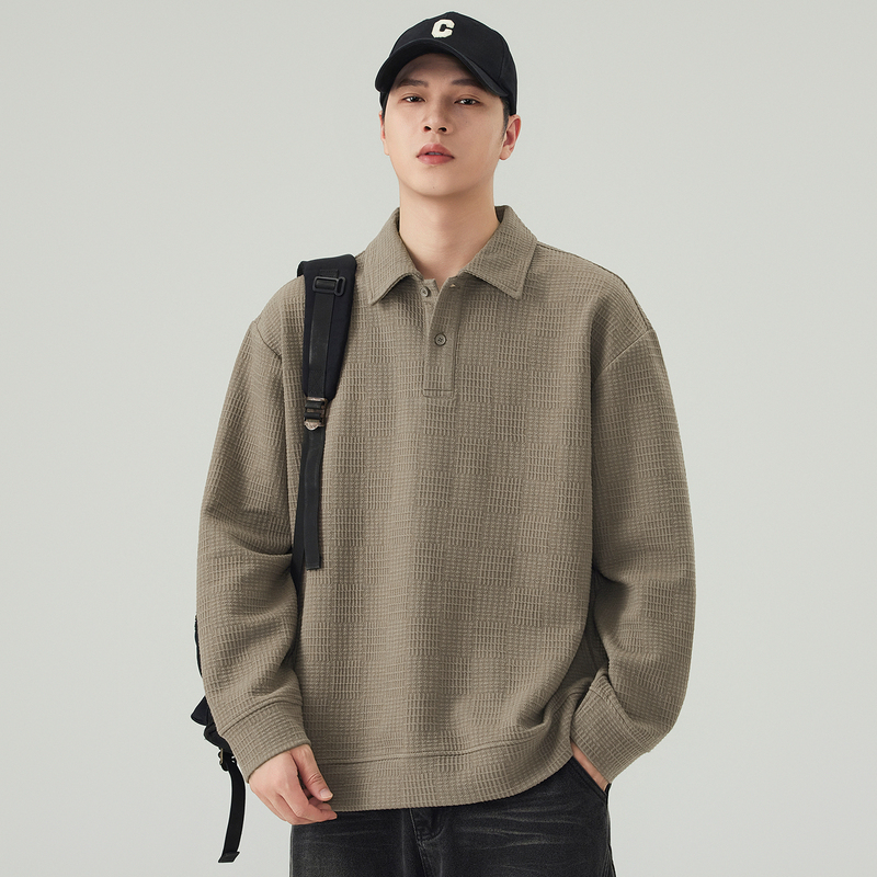 Odm Company Orders! Jacquard Fabric! Comfortable Textured Sweatshirt for Men, Loose Casual Lapel, New Autumn Style Odm Company Orders! Jacquard Fabric! Comfortable Textured Sweatshirt for Men, Loose Casual Lapel, New Autumn Style