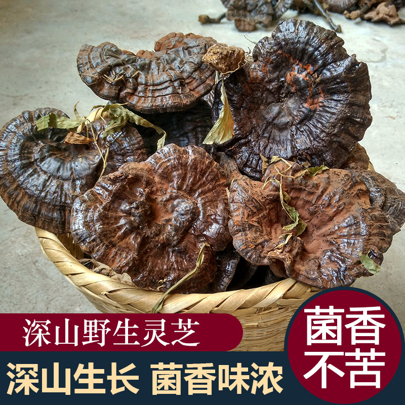 Pure wild Ganoderma Lucidum Deep mountain pure natural pruning Nyingchi grass black Ganoderma lucidum slices Under the forest Purple Ganoderma Lucidum slices 250g