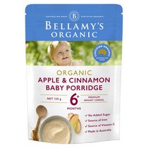 (Australia direct mail) Bellamys Bellamys 6 Apple Cinnamon Oatmeal Rice Cereal 125g Suitable for more than 6 months