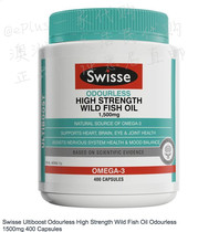 (Australia Direct Mail)Swisse High content wild Deep Sea fish oil capsules 1500mg No smell 400 capsules