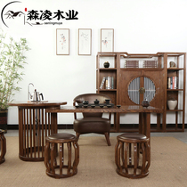 New Chinese solid wood tea table chair combination minimalist modern Gongfu tea Several tea table Zen Serve tea table tea set integrated