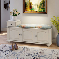 Eurostyle solid wood changing shoes stool soft bag cushions doorway Sitting Shoe Cabinet in the door Shoe stool Home wearing shoes Strip Stools