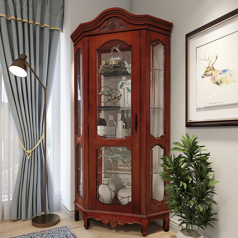 Eurostyle living room leaning against wall wine cabinet Dining Cabinet American TV Cabinet Wine Cabinet Combined Solid Wood Wine Cabinet Glass Wine Cabinet