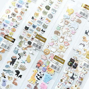 Japanese g.c.press stickers furry cat