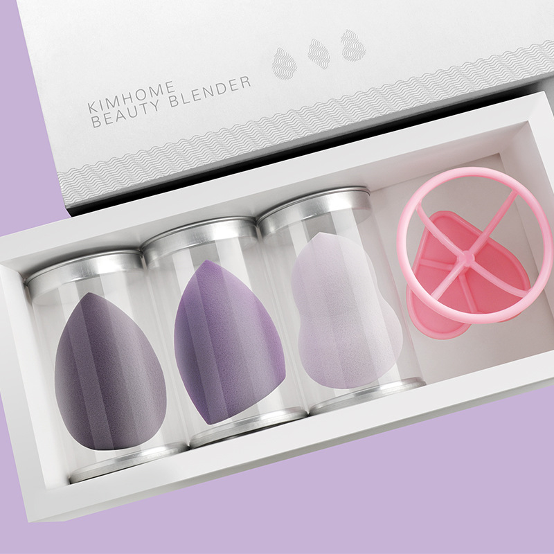 3 gift box beauty egg set sponge dry and wet dual hoist powder without powder single - colored egg powder to powder egg powder