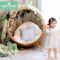 Hanging chair Birds nest chair Childrens photography swing Lazy rattan chair Round balcony Outdoor adult creative hanging basket single sofa