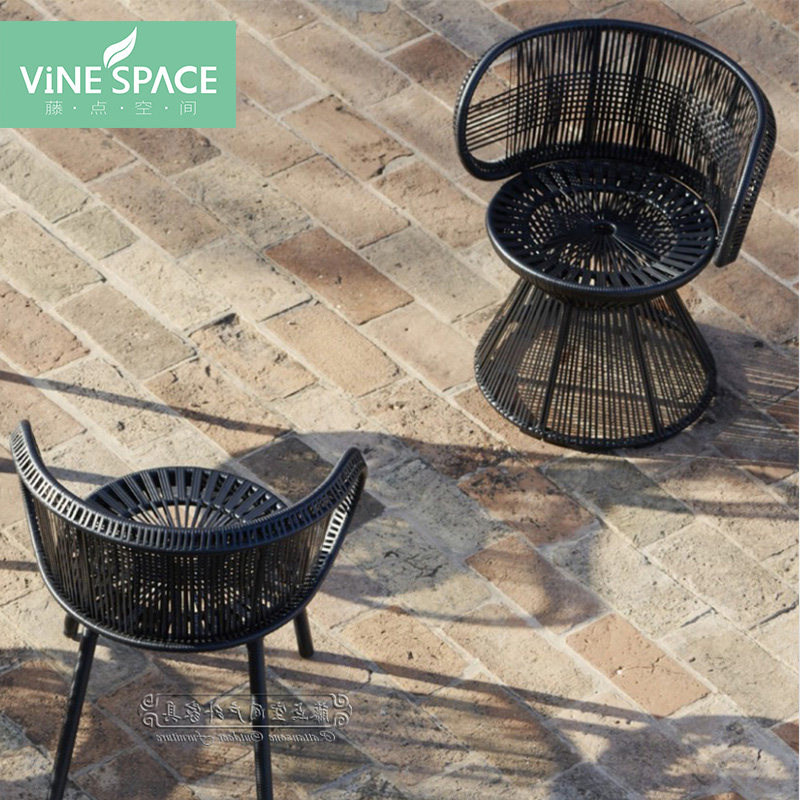 Balcony combination rattan table and chair leisure rattan chair sofa Nordic creative outdoor furniture sunscreen dining room milk tea shop coffee