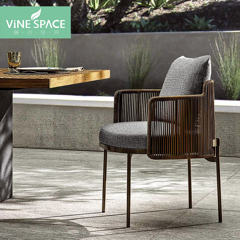 Outdoor sofa Balcony Fujii Chair Table And Chairs Combination Single Rattan choreography Three sets leaning back chair Home Living room Lazy Person Deck Chair